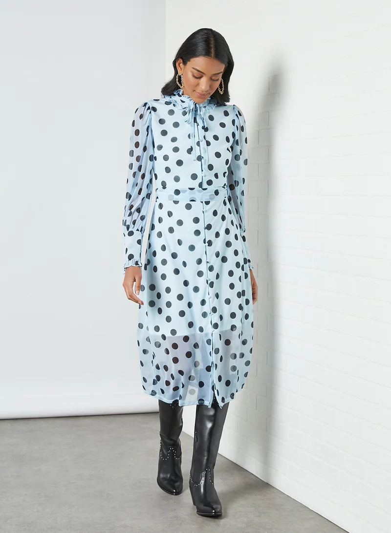 SIVVI for HANIYA Polka Dot Print Dress