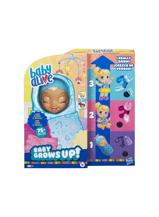 Baby Alive Baby Grows Up (Happy) - Happy Hope Or Merry Meadow, Growing And Talking Baby Doll Toy With Surprise Accessories 