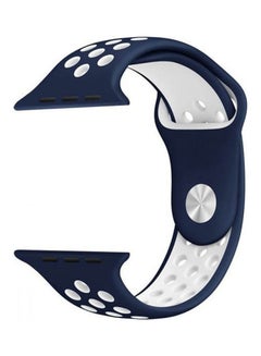 Replacement Strap Watchband For Apple Watch Series 7 45mm / 6 / SE / 5 / 4 44mm / 3 / 2 / 1 42mm Blue/White