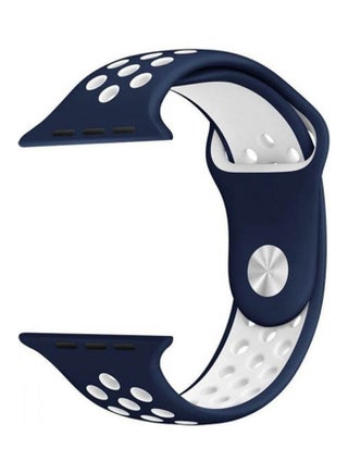 Replacement Strap Watchband For Apple Watch Series 7 45mm / 6 / SE / 5 / 4 44mm / 3 / 2 / 1 42mm Blue/White - v1615999358/N45411890A_1