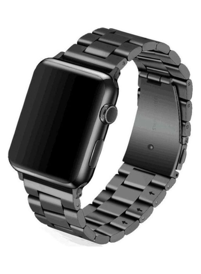 HuHa Replacement Strap Watchband For Apple Watch Series 7 45mm / 6 / SE / 5 / 4 44mm / 3 / 2 / 1 42mm Black - Image 2