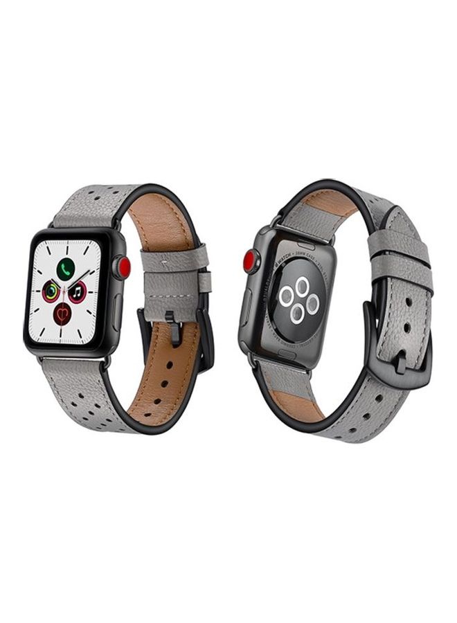 HuHa Replacement Strap Watchband For Apple Watch Series 7 45mm / 6 / SE / 5 / 4 44mm / 3 / 2 / 1 42mm Grey - Image 2