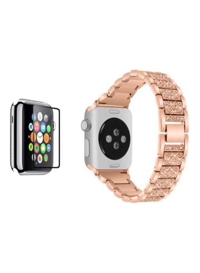 HuHa Replacement Band And Screen Protector For Apple Watch Rose Gold - Image 2