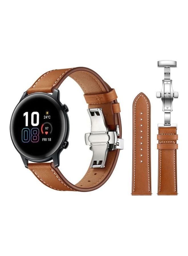HuHa Replacement Band For Honor Magic Watch 2 Brown/Silver - Image 2