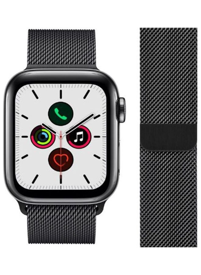 HuHa Replacement Strap Watchband For Apple Watch Series 7 45mm / 6 / SE / 5 / 4 44mm / 3 / 2 / 1 42mm Black  - Image 2
