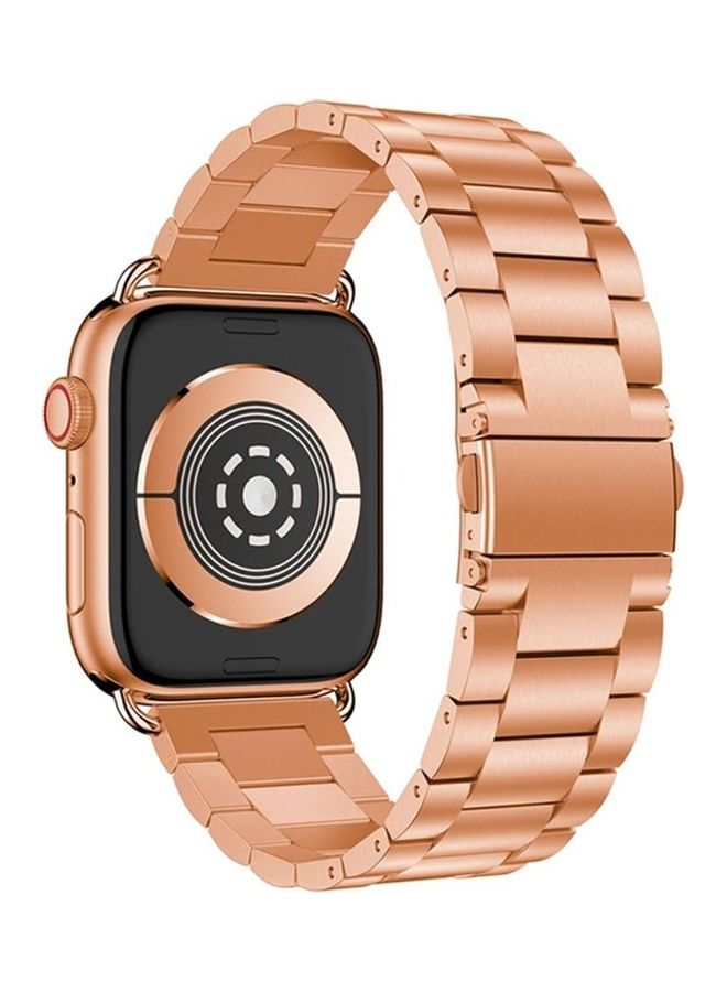 HuHa Replacement Strap Watchband For Apple Watch Series 7 41mm / 6 / SE / 5 / 4 40mm / 3 / 2 / 1 38mm Rose Gold - Image 2