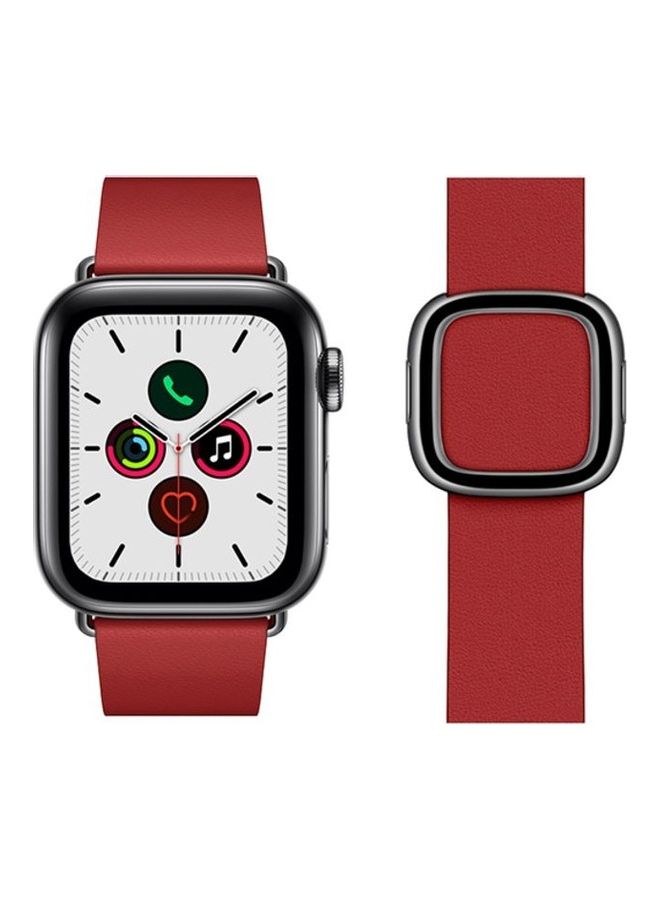 HuHa Replacement Strap Watchband For Apple Watch Series 7 45mm / 6 / SE / 5 / 4 44mm / 3 / 2 / 1 42mm Ruby Red - Image 2