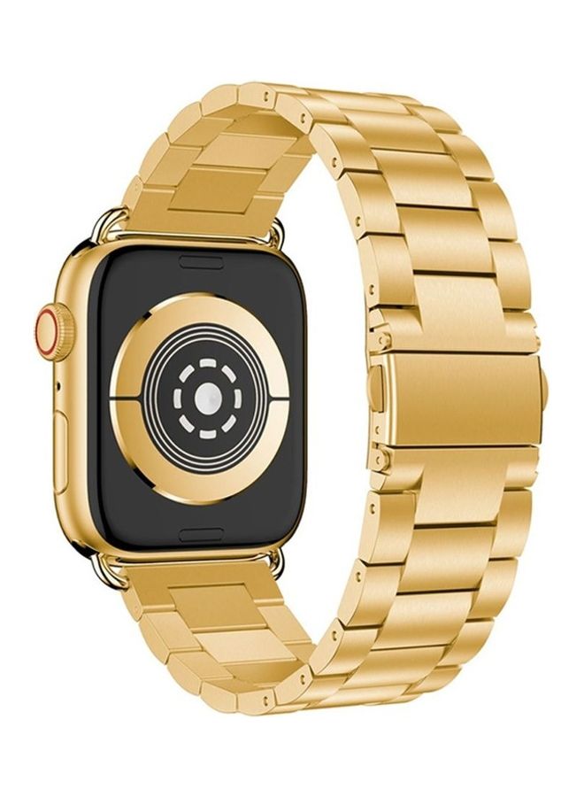 HuHa Replacement Strap Watchband For Apple Watch Series 7 41mm / 6 / SE / 5 / 4 40mm / 3 / 2 / 1 38mm Gold - Image 2