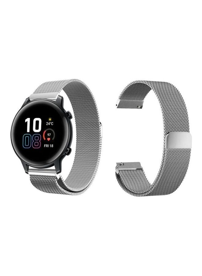 HuHa Replacement Watchband For Samsung Galaxy Active/Active 2 40/44mm 20mm Silver - Image 2