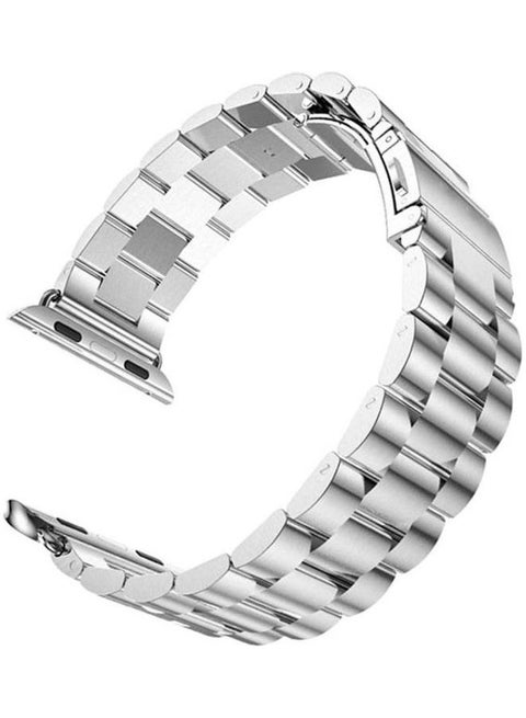 Replacement Strap Watchband For Apple Watch Series 7 45mm / 6 / SE / 5 / 4 44mm / 3 / 2 / 1 42mm Silver