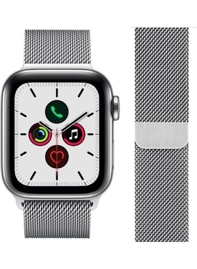 HuHa Replacement Strap Watchband For Apple Watch Series 7 45mm / 6 / SE / 5 / 4 44mm / 3 / 2 / 1 42mm Silver - Image 2