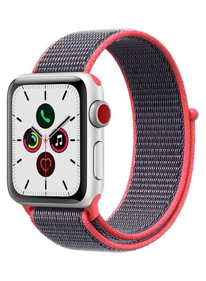 HuHa Replacement Strap Watchband For Apple Watch Series 7 45mm / 6 / SE / 5 / 4 44mm / 3 / 2 / 1 42mm Pink/Grey - Image 1