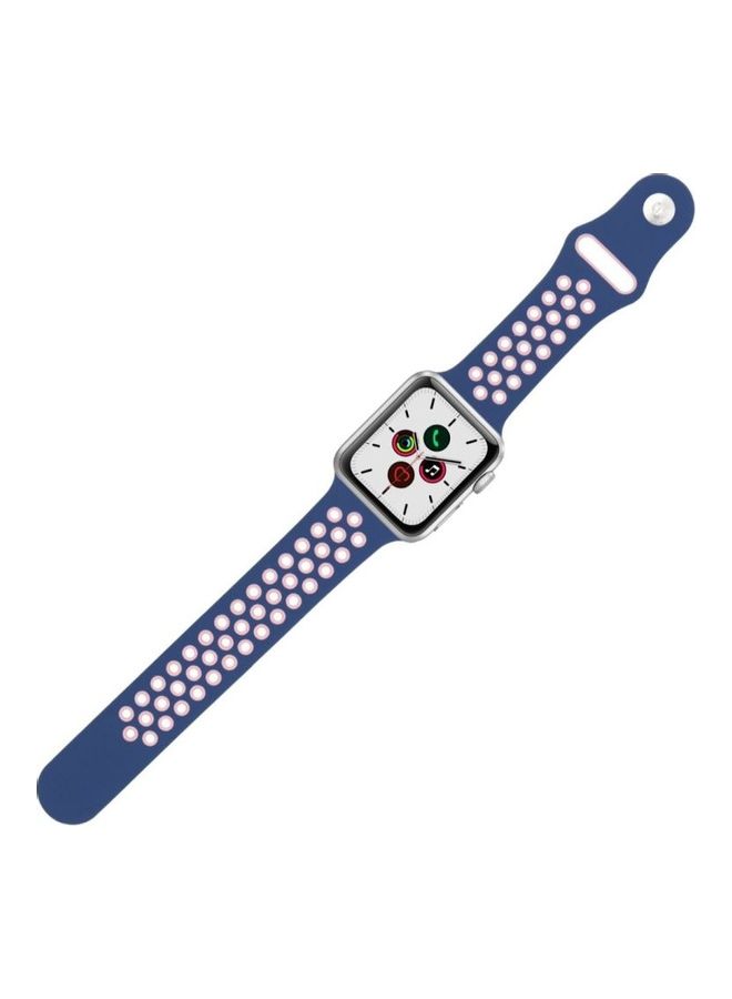 HuHa - Replacement Strap Watchband For Apple Watch Series 7 45mm / 6 / SE / 5 / 4 44mm / 3 / 2 / 1 42mm Ocean Blue/Pink - Image 1