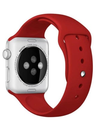 Replacement Strap Watchband For Apple Watch Series 7 45mm / 6 / SE / 5 / 4 44mm / 3 / 2 / 1 42mm Red - v1615999633/N45411622A_1