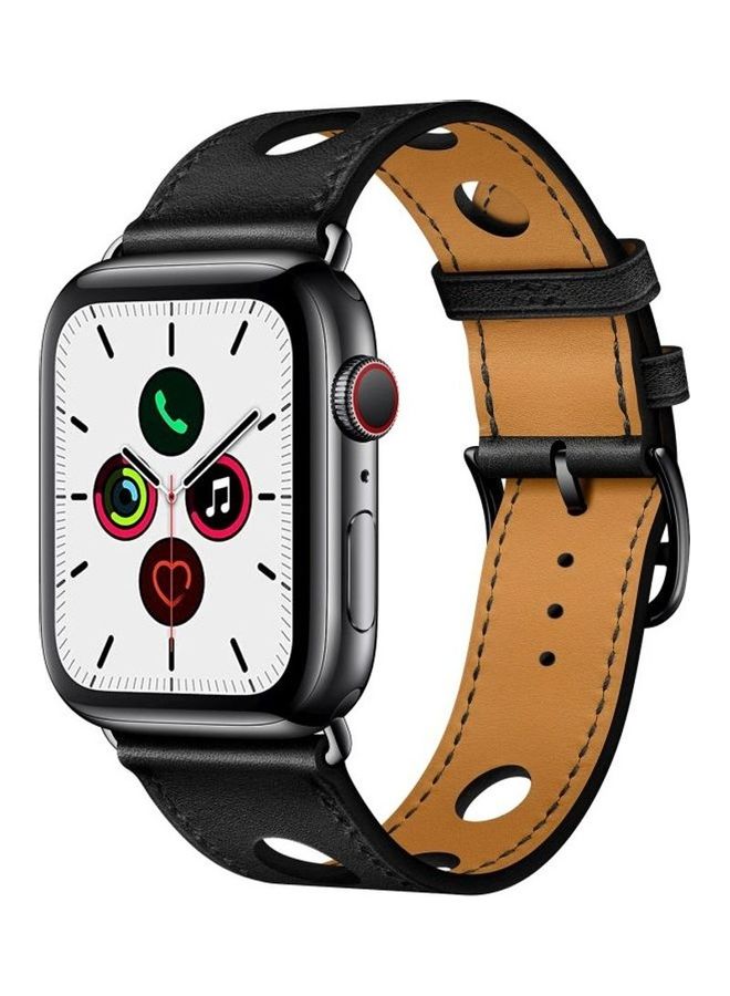 HuHa Replacement Strap Watchband For Apple Watch Series 7 45mm / 6 / SE / 5 / 4 44mm / 3 / 2 / 1 42mm Black - Image 1