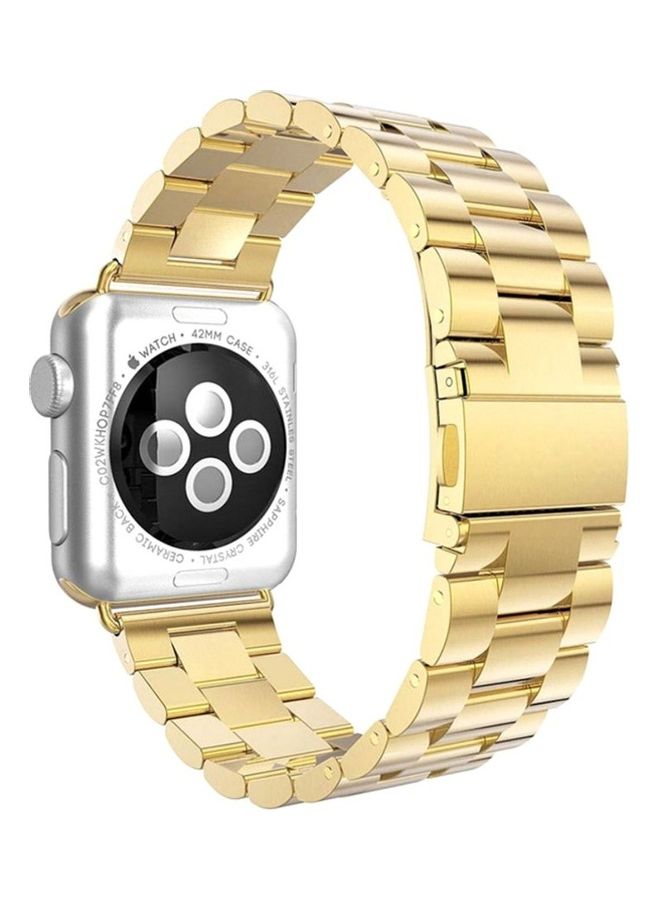 HuHa Replacement Strap Watchband For Apple Watch Series 7 45mm / 6 / SE / 5 / 4 44mm / 3 / 2 / 1 42mm Gold  - Image 1