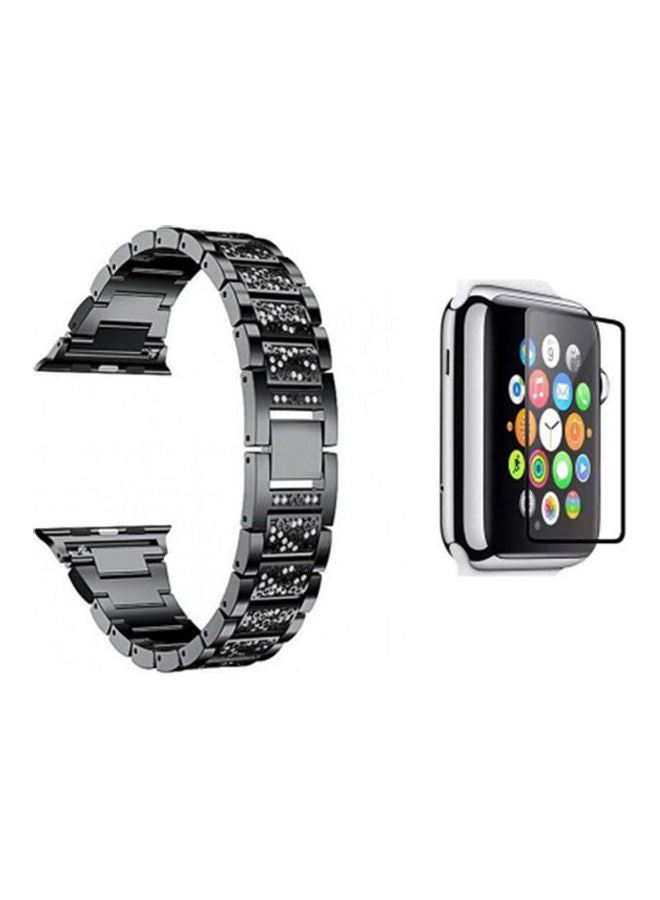 HuHa Replacement Strap Watchband For Apple Watch Series 7 45mm / 6 / SE / 5 / 4 44mm / 3 / 2 / 1 42mm Black/Clear - Image 1