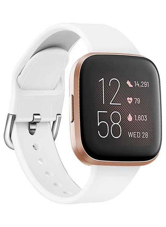 HuHa Solid Silicon Replacement Band For Fitbit Versa 2/1/Lite/SE White - Image 1