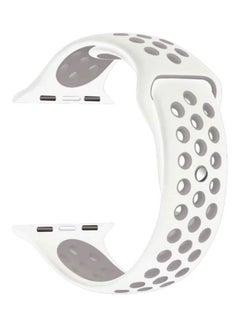 Replacement Strap Watchband For Apple Watch Series 7 45mm / 6 / SE / 5 / 4 44mm / 3 / 2 / 1 42mm White/Grey