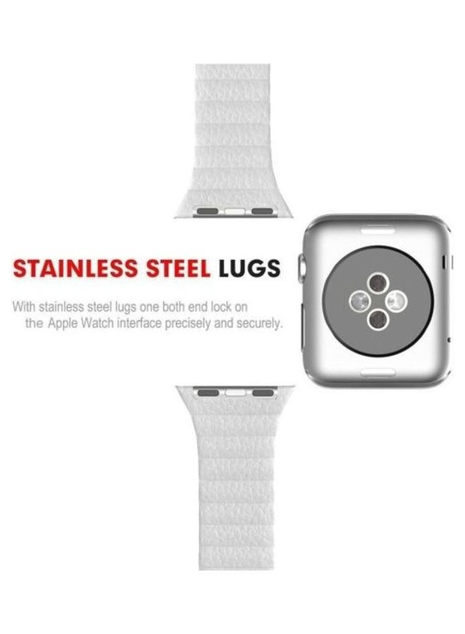 HuHa Replacement Strap Watchband For Apple Watch Series 7 45mm / 6 / SE / 5 / 4 44mm / 3 / 2 / 1 42mm White  - Image 2
