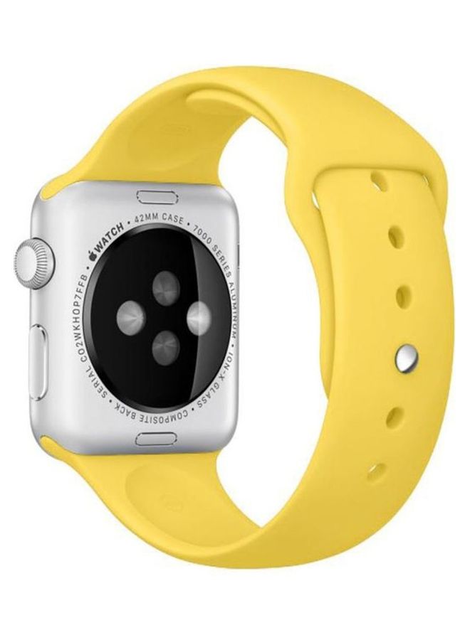 HuHa Replacement Strap Watchband For Apple Watch Series 7 45mm / 6 / SE / 5 / 4 44mm / 3 / 2 / 1 42mm Yellow - Image 2