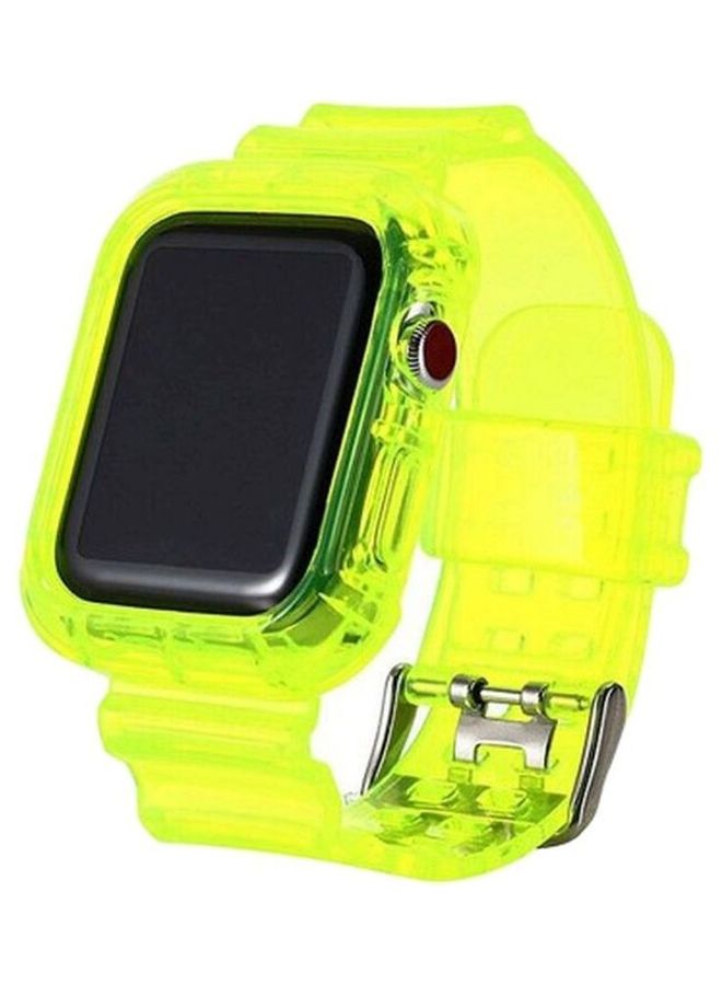 HuHa Replacement Strap Watchband For Apple Watch Series 7 45mm / 6 / SE / 5 / 4 44mm / 3 / 2 / 1 42mm Neon Green - Image 1