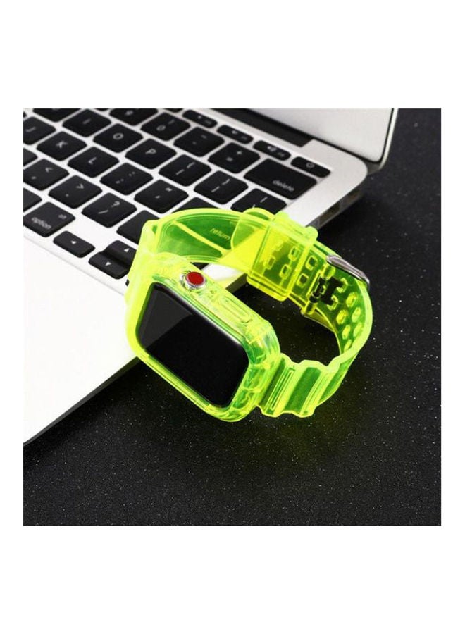 HuHa Replacement Strap Watchband For Apple Watch Series 7 45mm / 6 / SE / 5 / 4 44mm / 3 / 2 / 1 42mm Neon Green - Image 2