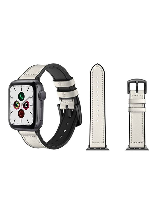 HuHa Replacement Strap Watchband For Apple Watch Series 7 45mm / 6 / SE / 5 / 4 44mm / 3 / 2 / 1 42mm White - Image 1