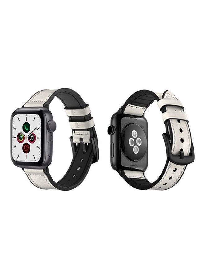 HuHa Replacement Strap Watchband For Apple Watch Series 7 45mm / 6 / SE / 5 / 4 44mm / 3 / 2 / 1 42mm White - Image 2