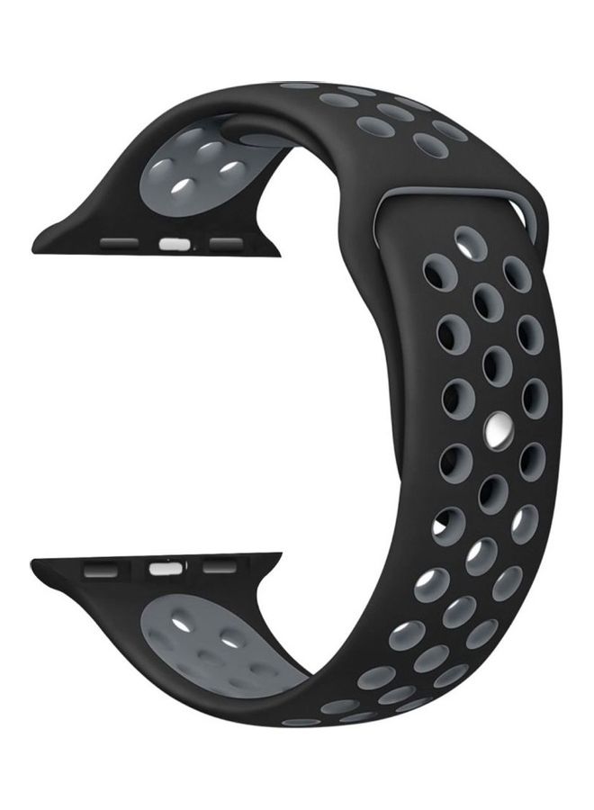 HuHa - Replacement Strap Watchband For Apple Watch Series 7 45mm / 6 / SE / 5 / 4 44mm / 3 / 2 / 1 42mm Black/Grey - Image 1