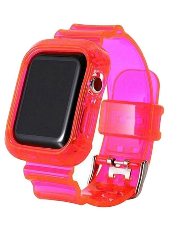 HuHa Replacement Strap Watchband For Apple Watch Series 7 45mm / 6 / SE / 5 / 4 44mm / 3 / 2 / 1 42mm Pink - Image 1