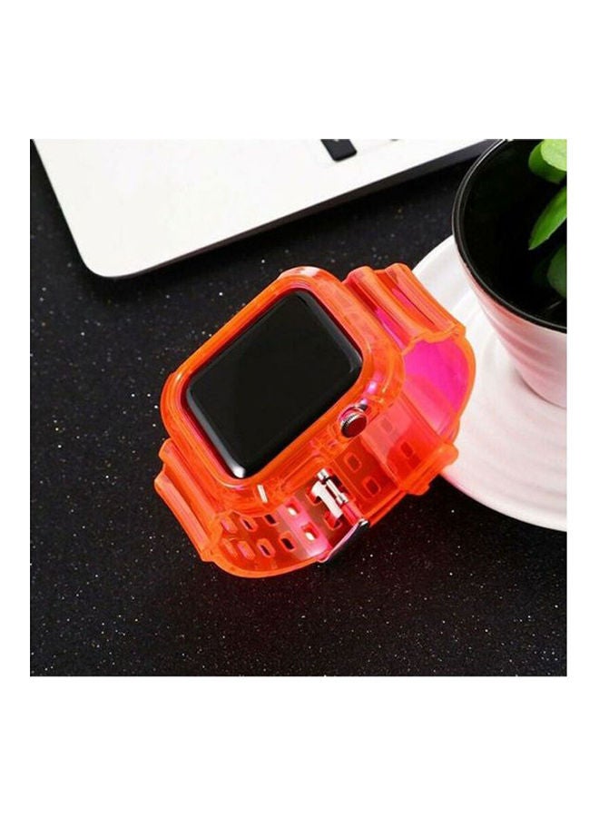 HuHa Replacement Strap Watchband For Apple Watch Series 7 45mm / 6 / SE / 5 / 4 44mm / 3 / 2 / 1 42mm Pink - Image 2