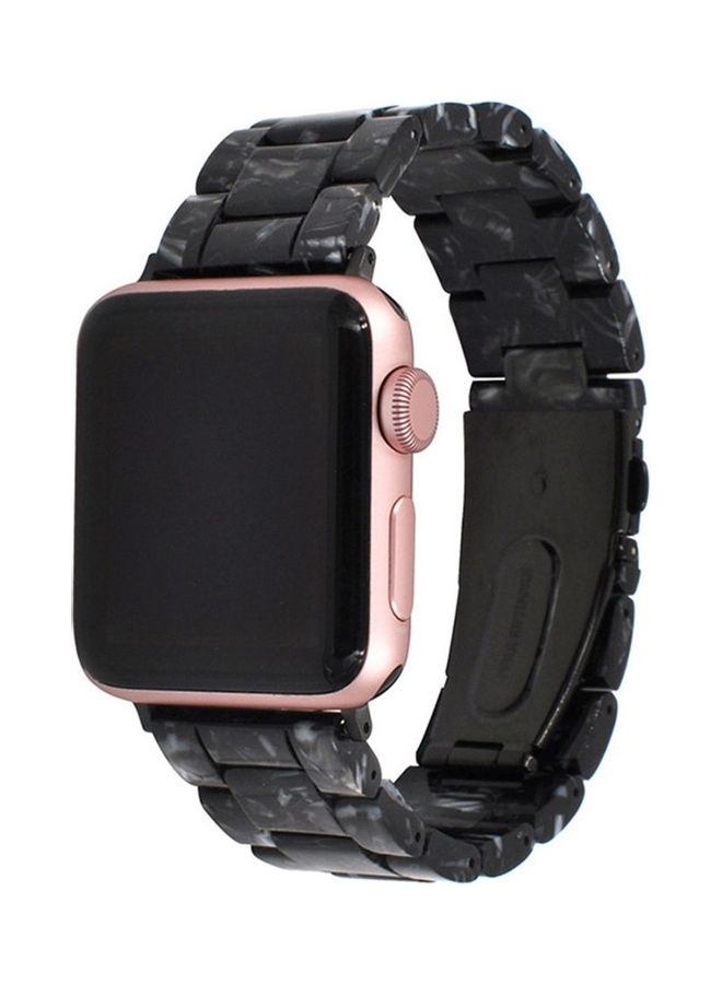 HuHa Replacement Strap Watchband For Apple Watch Series 7 41mm / 6 / SE / 5 / 4 40mm / 3 / 2 / 1 38mm Black - Image 2