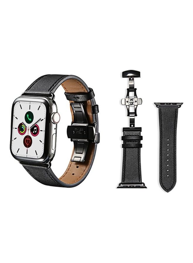 HuHa Replacement Strap Watchband For Apple Watch Series 7 45mm / 6 / SE / 5 / 4 44mm / 3 / 2 / 1 42mm Black - Image 1