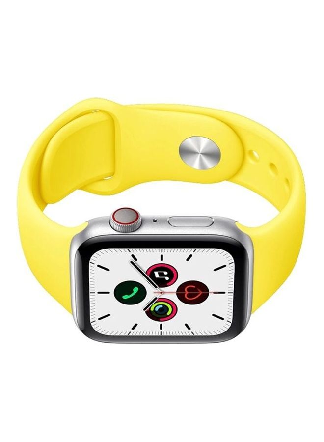 HuHa Replacement Strap Watchband For Apple Watch Series 7 45mm / 6 / SE / 5 / 4 44mm / 3 / 2 / 1 42mm Bright Yellow - Image 2