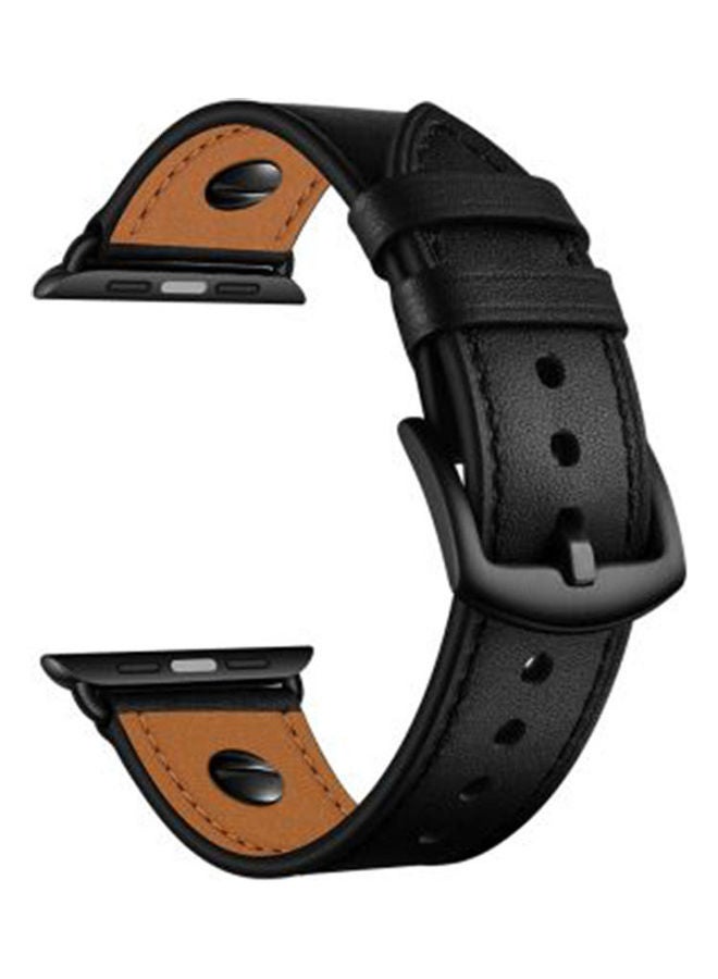 HuHa Replacement Strap Watchband For Apple Watch Series 7 45mm / 6 / SE / 5 / 4 44mm / 3 / 2 / 1 42mm Black/Brown - Image 1