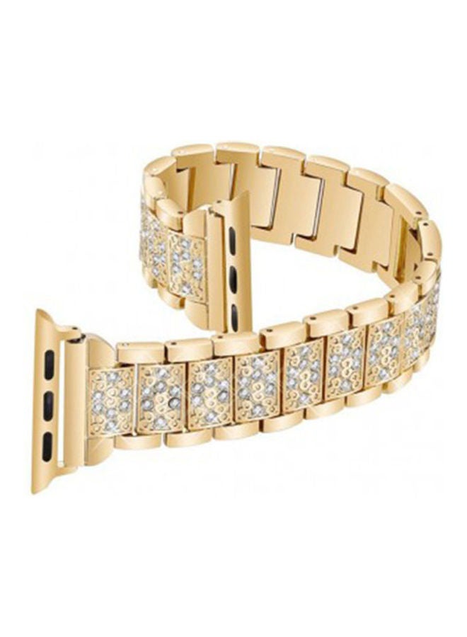 HuHa Replacement Strap Watchband For Apple Watch Series 7 45mm / 6 / SE / 5 / 4 44mm / 3 / 2 / 1 42mm Gold - Image 1