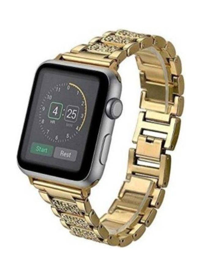 HuHa Replacement Strap Watchband For Apple Watch Series 7 45mm / 6 / SE / 5 / 4 44mm / 3 / 2 / 1 42mm Gold - Image 2