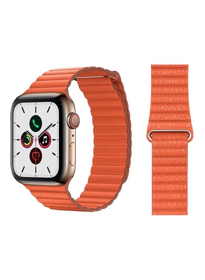 HuHa Replacement Strap Watchband For Apple Watch Series 7 45mm / 6 / SE / 5 / 4 44mm / 3 / 2 / 1 42mm Orange - Image 2