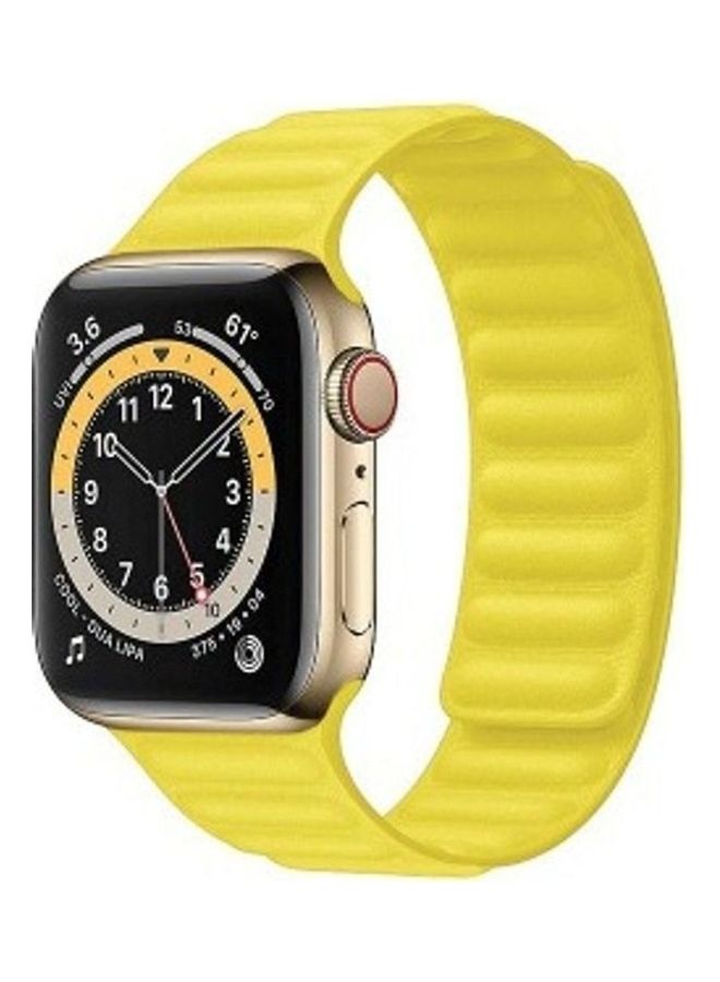 HuHa Replacement Strap Watchband For Apple Watch Series 7 45mm / 6 / SE / 5 / 4 44mm / 3 / 2 / 1 42mm Yellow - Image 1