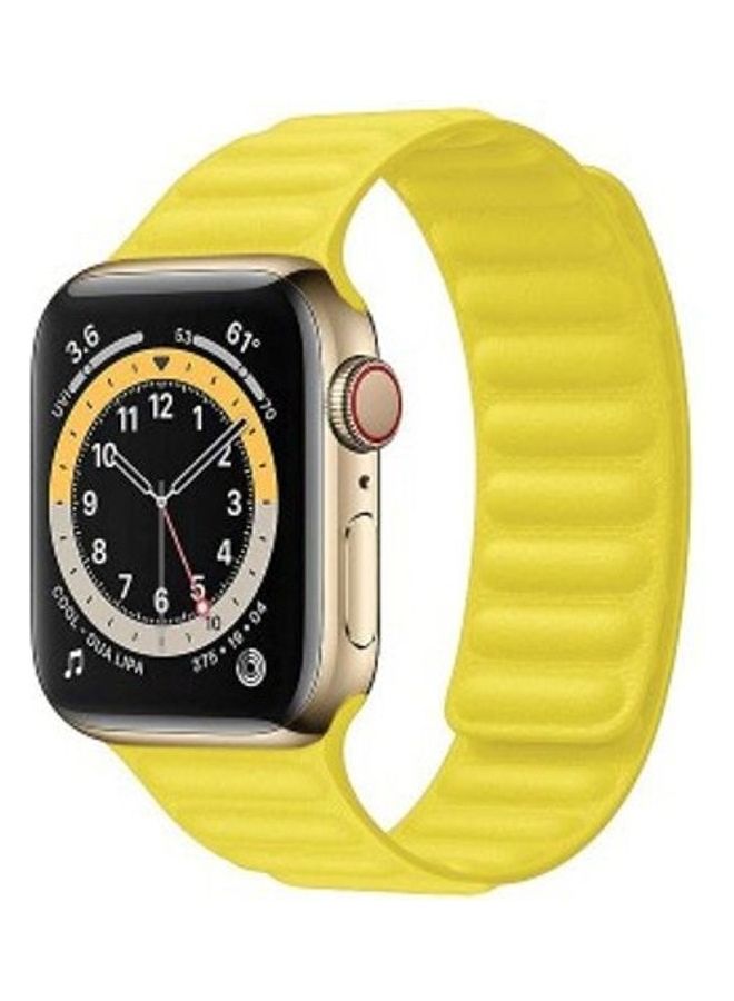HuHa Replacement Strap Watchband For Apple Watch Series 7 45mm / 6 / SE / 5 / 4 44mm / 3 / 2 / 1 42mm Yellow - Image 2
