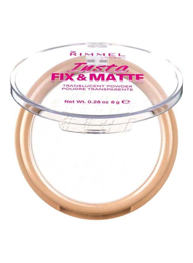 RIMMEL LONDON - Insta Fix & Matte Pressed Powder 8 g Translucent - Image 1