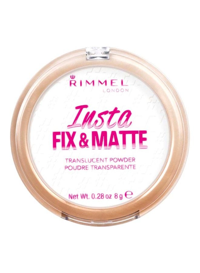RIMMEL LONDON - Insta Fix & Matte Pressed Powder 8 g Translucent - Image 1