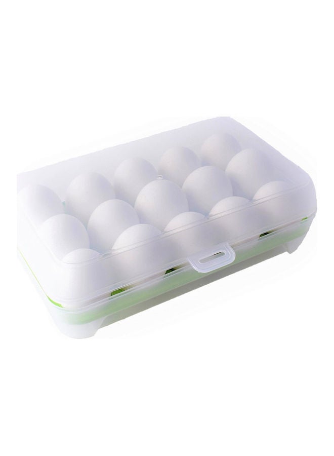 Generic 15 Grid Egg Storage Box Clear/Green 26x17x7cm  - Image 2