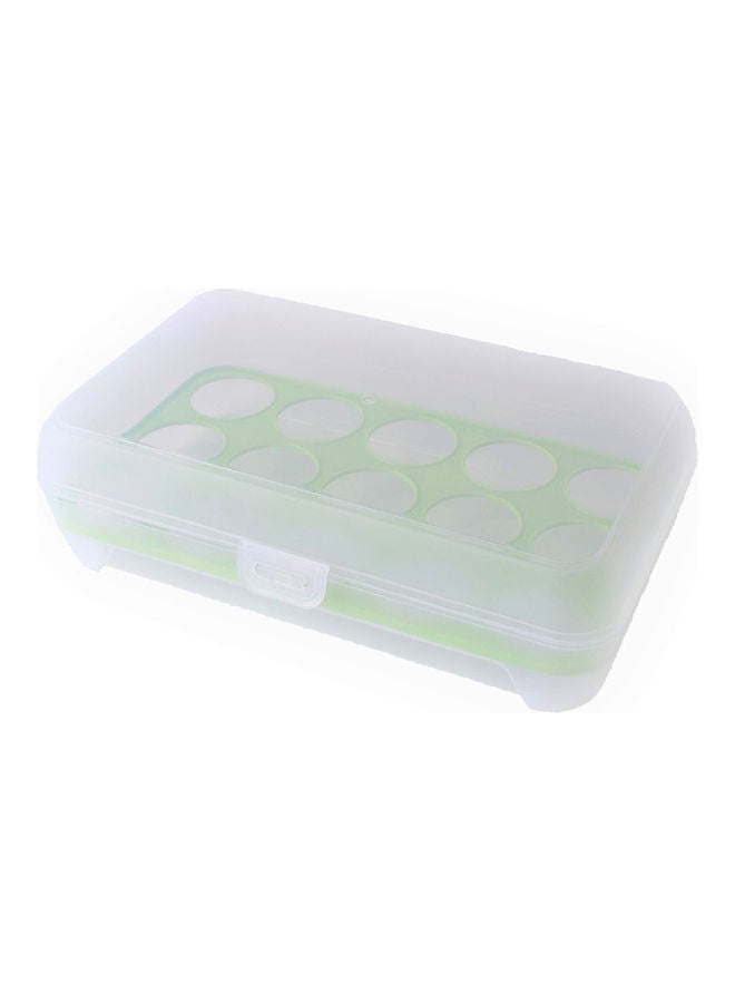 Generic 15 Grid Egg Storage Box Clear/Green 26x17x7cm  - Image 1