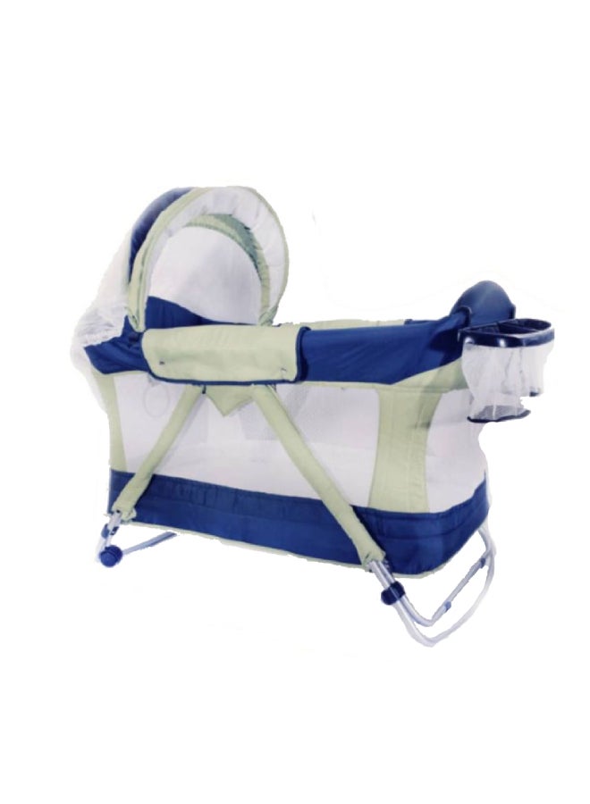 Uni baby Mini Park Crib Beige/Dark Blue  - Image 1