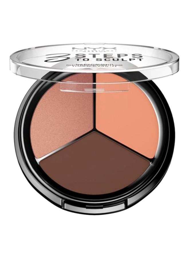NYX PROFESSIONAL MAKEUP 3 Steps To Sculpt Face Sculpting Palette Brown/pink/orange - Image 1