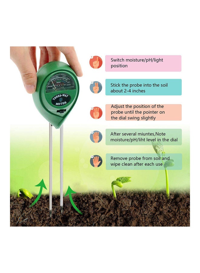 Generic 3-In-1 Digital Soil PH Meter Dark Green/Black/White  - Image 2