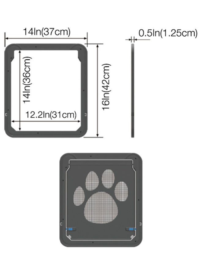 Pet Screen Door Black 42x37cm - Image 2
