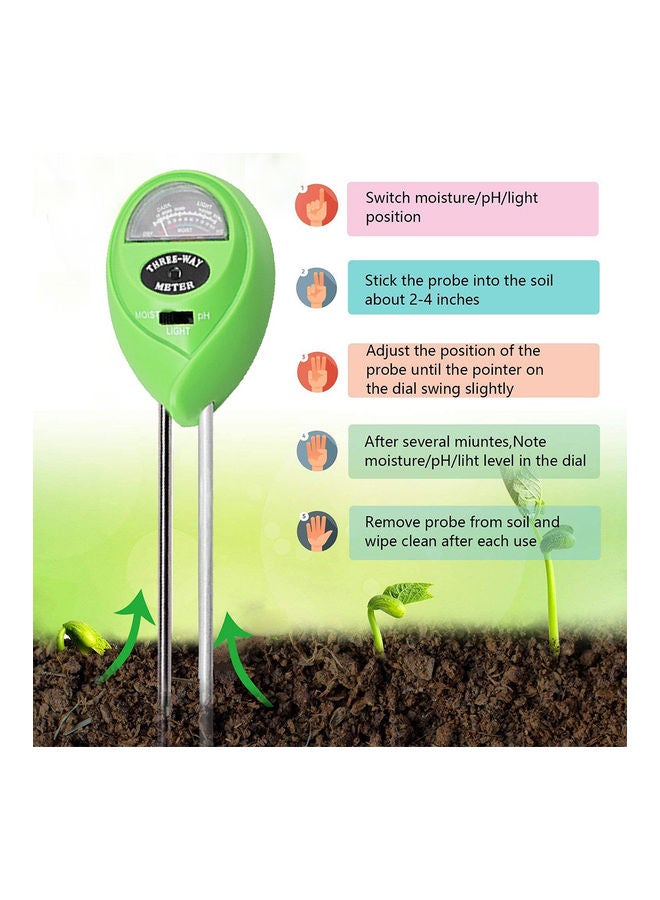 Generic 3-In-1 Digital Soil PH Meter Green/Black/White  - Image 2